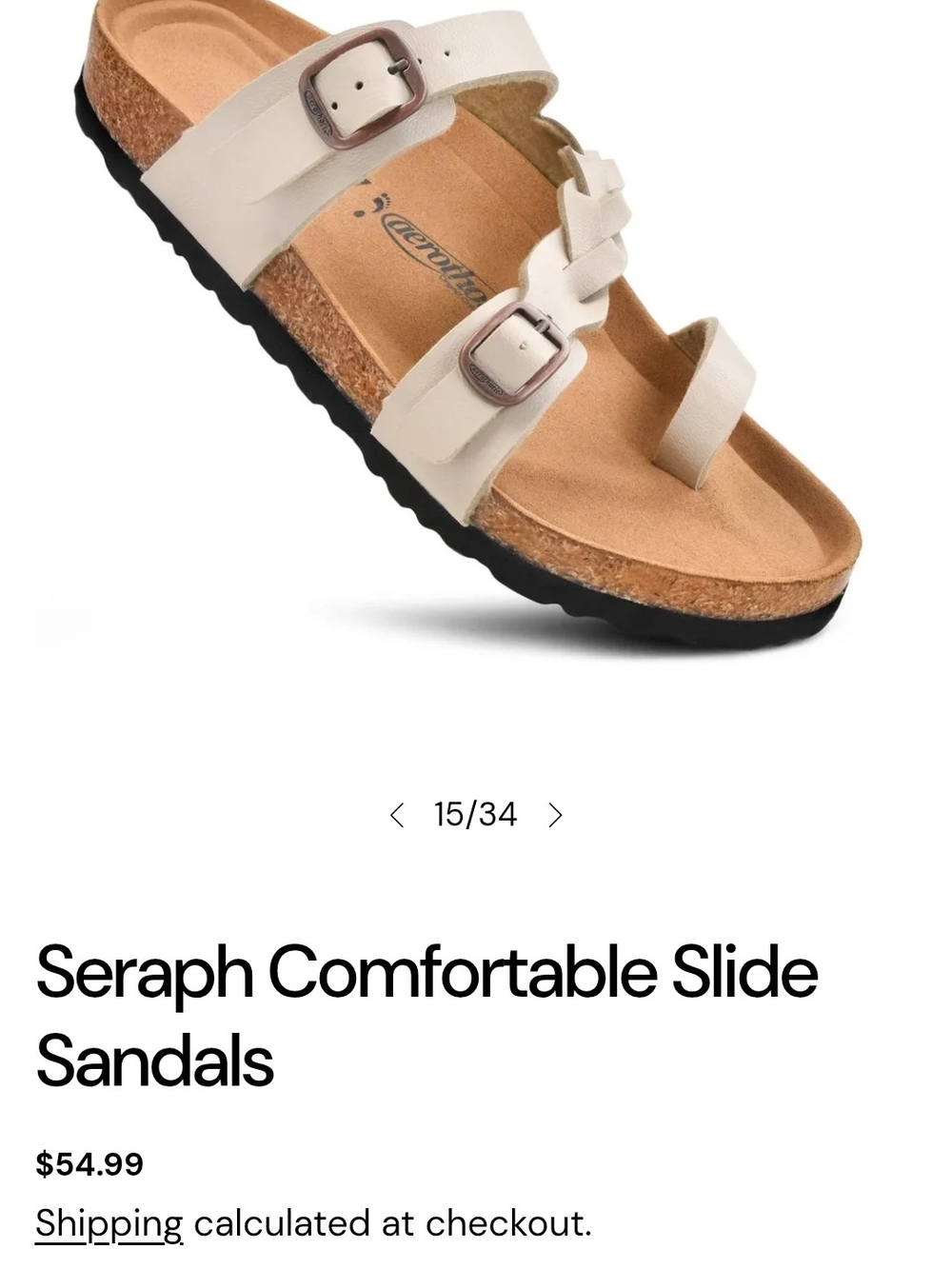Seraph Adjustable Slide Sandals in White